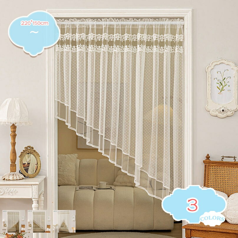 1000円OFFクーポン インテリア 間仕切り カフェカーテン 花柄 レース 窓飾り キッチン 洗面所 間仕切り お風呂 小窓用 カフェ屋 喫茶店 ドアカーテン 北欧ハーフカーテン 自然の風を通し 薄い 間仕切り 飾り ショートカーテン 模様替え トイレ shopcp