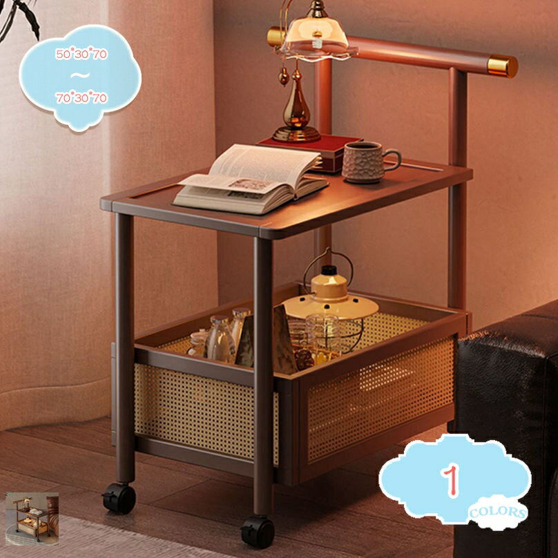 1000円OFFクーポン サイドテーブル ナイトテーブル キャスター付き キッチンワゴン 収納カート 隙間収納 収納棚 ティーテーブル おしゃれ シンプル 北欧 キャスター付きワゴン 大容量 ベッド横 ソファー横 テーブルワゴン ナチュラル shopcp