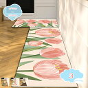 500円OFFクーポン 花柄 キッチンマット 拭ける 床保護マット 吸水速乾防汚 フラワー 台所 マット フロアマット 滑り止め加工 ずれない 転倒防止 クッシ...