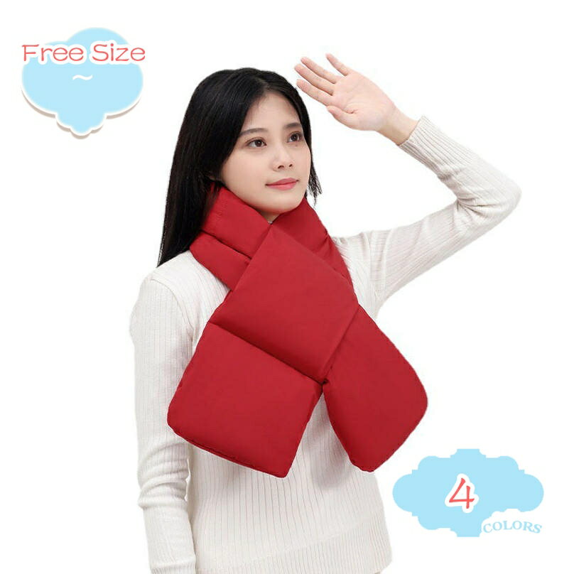 ダウンマフラー 防寒 暖かい ダウン入り 秋冬 軽量 柔らかい 上品 ネックウォーマー 無地 シンプル メ..