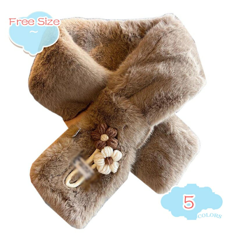 777円OFFクーポン ティペット レディース マフラー 冬 無地 シンプル スヌード グフェイクファーマフラ..