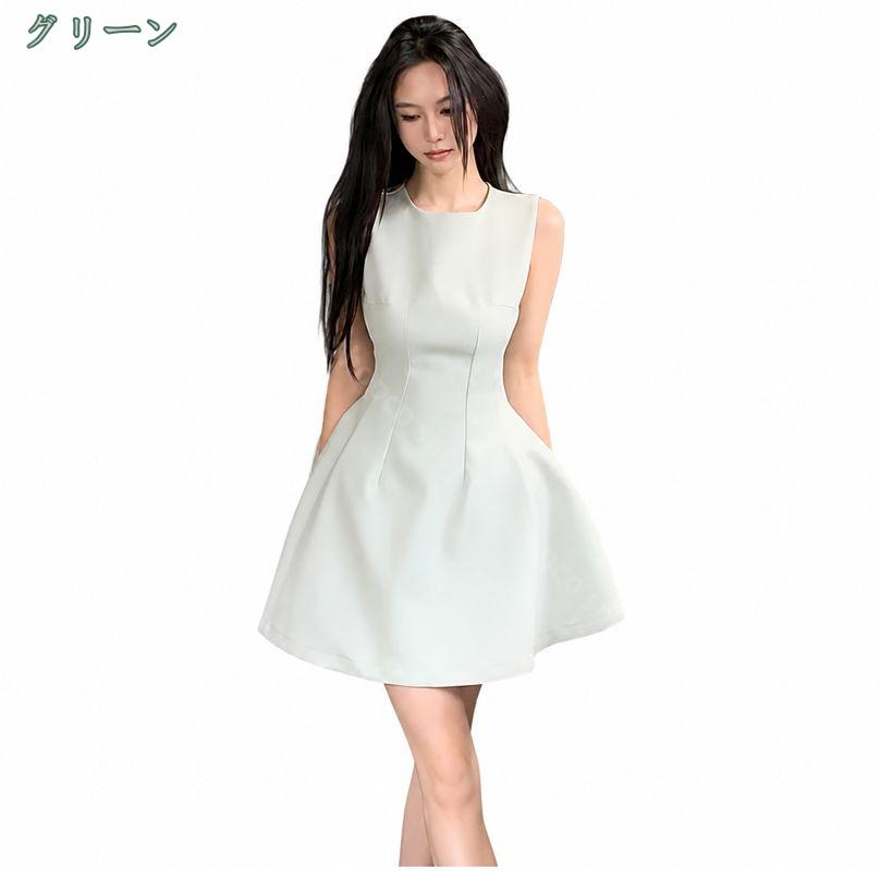 800円OFFクーポン ワンピース ノースリーブ レディース 着痩せ ミニワンピース Aライン フレアワンピ きれいめ 無地 ひざ丈 上品 カジュアル お出かけ デイリー デート ゆったりサイズ 大きいサイズ shopcp shopcp-10140181 CPショップ サンプル画像2