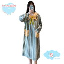 800円OFFクーポン ワンピースパジャマ パジャマ ロング丈 肌に優しい 大きいサイズ 長袖 丸首 グレー ストライプ ゆったり 春向き 柔らかい ルームドレス ロングワンピース 部屋着 授乳服 カジュアル XS shopcp