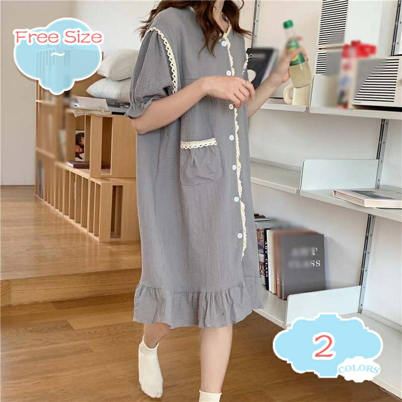 Underwear, Sleepwear - 男女セット ペア パジャマ カップル 春 夏 綿 通気性 ネグリジェ ルームウェア 半袖 パジャマ ルームワンピース カジュアル ペアルック お揃い レディース メンズ パジャマセット 結婚祝い ギフト プレゼント shopcp