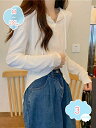 300円OFFクーポン レディース フード付き パーカー 長袖 tシャツ 女子 カジュアル ファッション カットソー トップス 薄手 ボタン おしゃれ トレーナ...