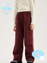 1000円OFFクーポン ワイドパンツ カーゴパンツ ボトムス 長ズボン ゴム 春秋服 カーゴ ロングパンツ 子供服 女の子 男の子 小学生 中学生 ファッション キッズ ジュニア shopcp(4)