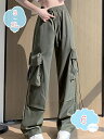 1650円OFFクーポン カーゴパンツ レディース ロングパンツ ワイドカーゴパンツ ハイウエスト ポケット付き ゆったり ヒップホップ ダンス用 ゆったり カジュアル かっこいい ストリート 学生 登山 ヒップホップ ボトムス 大きいサイズ shopcp