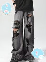 800円OFFクーポン デニムパンツ メンズ ジーンズ ダメージ ワイドデニムパンツ デニム クラッシュ Gパン ワイドパンツ ジーパン ヴィンテージ ウォッシュ ワイド ダメージデニム shopcp