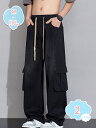 1650円OFFクーポン デニムパンツ カーゴパンツ メンズ ジーンズ デニム ボトムス 大きいサイズ ゆったり ワイド デニムパンツ ウエストゴム ストリート系 shopcp