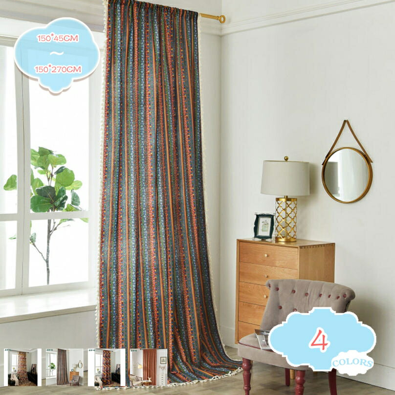 300円OFFクーポン カフェカーテン ボヘミアン タッセル インテリア 模様替え 新築祝い プレゼント カーテン キッチン タッセルカーテン 北欧 洗える 半遮光 目隠し 小窓カーテン 姫系 暖簾 通気 部屋 カフェ 洗面所 寝室 居間 腰窓 かわいい shopcp