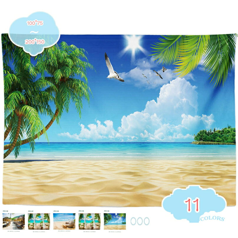 風景タペストリー 壁掛け 壁飾り 自然風景 ベランダ 仮窓 自然景色 オシャレ 背景 多機能 布ポスター インテリア 雰囲気転換 窓外景色タペストリー 海とビーチタペストリー ベッドルーム 部屋 海辺 晴れ 海 青空 個性ギフト shopcp