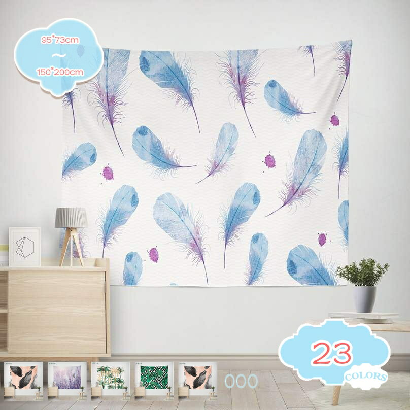 300円OFFクーポン タペストリー 緑の葉 熱帯植物 トロピカル モダンアート リフォーム ソファーカバー 室内装飾 部屋改造 壁 新居祝い プレゼント 洗濯可能 ポリエステル製 お洒落 図案 絵柄 プリントパターン ホワイト グリーン shopcp