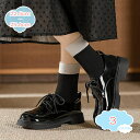 300円OFFクーポン おじ靴 4cm ローヒール 光沢 黒 カジュアルシューズ 太ヒール レースアップマニッシュシューズ パンプス ロリータ ローファー 厚底...