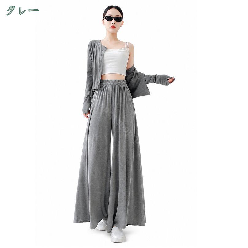 800円OFFクーポン ワイドパンツ レディース 体型カバー 着痩せ ハイウエスト ガウチョパンツ ゆったり スカーチョ ロング 涼しい ボトムス カジュアル 無地 部屋着 お出かけ 通勤 春 夏 秋 大きいサイズ shopcp shopcp-10134808 CPショップ サンプル画像3