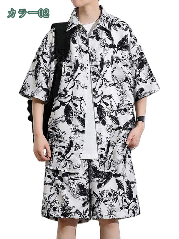 CPショップの1000円OFFクーポン セットアップ メンズ 半袖シャツ ショートパンツ 2点セット 大きいサイズ 5分袖 カジュアル 開襟シャツ ハーフパンツ スポーツ ルームウェア 部屋着 上下 無地 快適 通気性 薄手 涼しい アウター 夏服 おしゃれ shopcp｜アングル3
