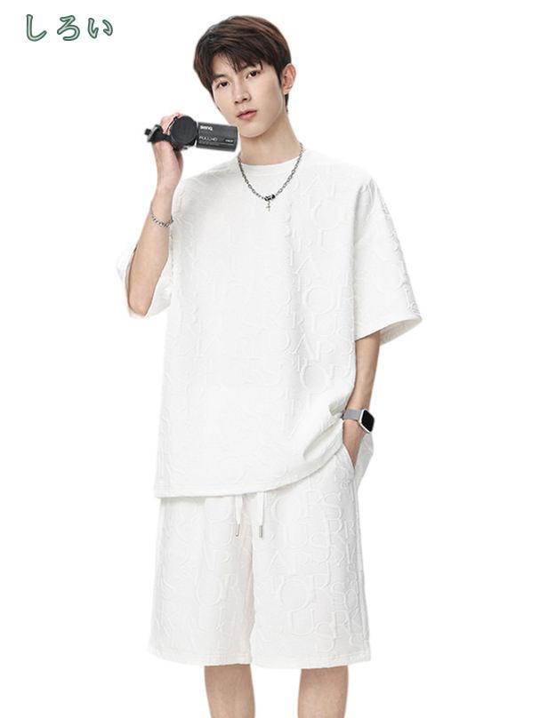CPショップの800円OFFクーポン セットアップ メンズ 半袖 夏服 大きいサイズ 2点セット 上下セット tシャツ ジャージ トップス ゆったり ハーフパンツ 半ズボン スポーツウェア スウェット ルームウェア カジュアル お洒落 無地 通気性 軽量 短パン shopcp｜アングル3