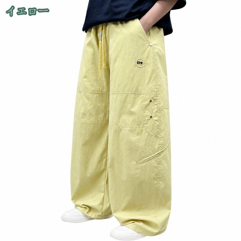 CPショップのボーイズ カーゴパンツ ゆったり ワイドパンツ 男の子 ロング カジュアル ズボン ジュニア ウェストゴム 長ズボン 動きやすい 通気性 通学 お出かけ 夏服 薄手 大きいサイズ shopcp｜アングル2