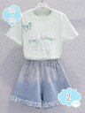 1650円OFFクーポン 子供服 女の子 セットアップ 夏服 tシャツ ハーフパンツ 上下2点セット キッズ トップス ジャージ フリル ガールズ カジュアル ...