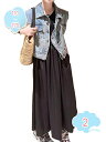 1650円OFFクーポン ワンピース キッズ 女の子 ノースリーブ 春 デニムベスト 子供服 2点セット ガールズ 夏ワンピ 無地 カジュアル 子供 ドレス フ...
