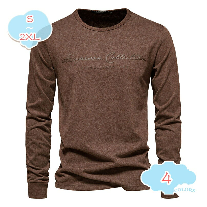 500円OFFクーポン 長袖tシャツ メンズ 秋服 上品 コットン ロングtシャツ 大人 ろんてぃー プリント トップス 厚手 てぃーしゃつ ゆったり 柔らかい シルエット 服 大きいサイズ お洒落 無地 ロンt カッコイイ カジュアル 秋 冬 春 shopcp