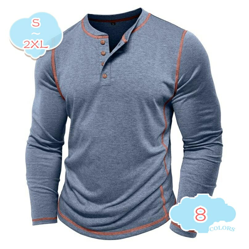 500円OFFクーポン tシャツ メンズ 長袖 大きいサイズ ヘンリーネック トップス 春秋 ボタン 薄手 シンプル 丸襟 秋服 無地 カジュアル ポケット 開襟 ルームウェア 首元広い 軽量 シルエット 細身 柔らかい 通勤 通学 日常着 仕事 スポーツ 部屋着 shopcp