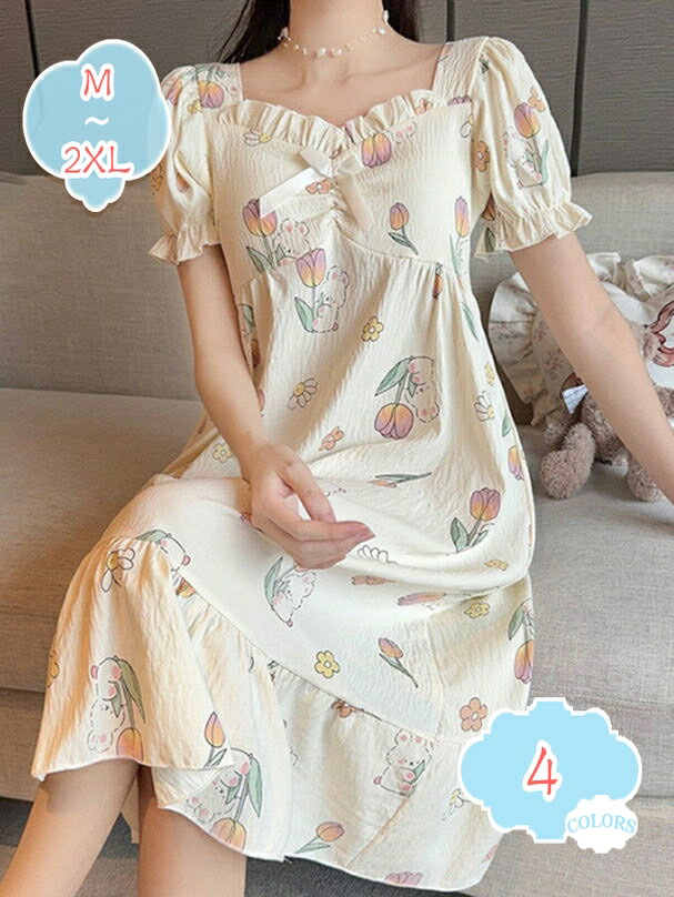 500円OFFクーポン ネグリジェ パジャマ レディース ワンピース 肌に優しい 前開き 春 秋 ルームウェア 部屋着 可愛い チュール 春夏秋 寝巻き ゆったり 部屋着春 秋 部屋着ルームウェア shopcp