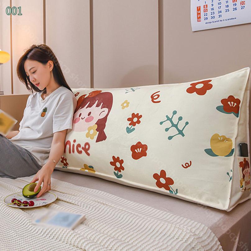 500円OFFクーポン ウェッジ枕 ヘッドボードクッション 高反発 背もたれ 読書用 クッション テレビピロー 腰枕 うつぶせ ベッド用 三角クッション 快適な取り外し可能なヘッドボード ソフトパック ソファ戻る プレゼント shopcp