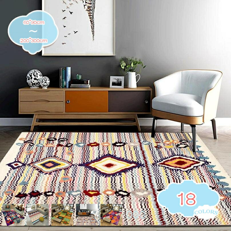 ペルシャ モロッコ風 160*200cm ラグ マット レトロカーペット 床暖房 ホットカーペット 花柄 レトロ ..