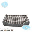 猫用ベッド ペットベッド 小型犬 猫 ペット用品 ネコ ベッド 室内 ペットハウス 夏用 犬用ベッド マット ペットクッション チェック柄 あったか おしゃれ ...
