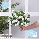 550円OFFクーポン 3本 造花 バラ ローズ花束 薔薇 花束 インテリア造花 アートフラワー 造花 プレゼント 枯れない シルク製 母の日 造花 シルクフラ...