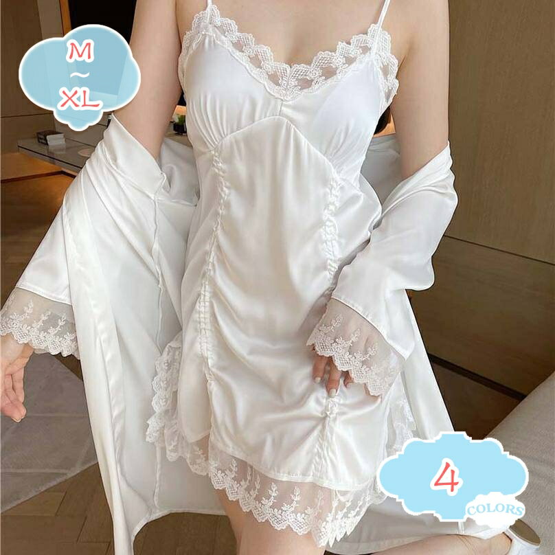 1000円OFFクーポン ベビードール レディース セクシーランジェリー レース 透け 過激 大きいサイズ 可愛い ガウン付き キャミソール ネグリジェ ハーフ...