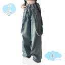 800円OFFクーポン 2way デニム オールインワン レディース サロペット デニム 大きいサイズ サロペ つなぎ ワイドパンツ ワイド オーバーオール パンツ ボトムス ロング 体型カバー サスペンダー ゆったり 無地 デニムパンツ shopcp