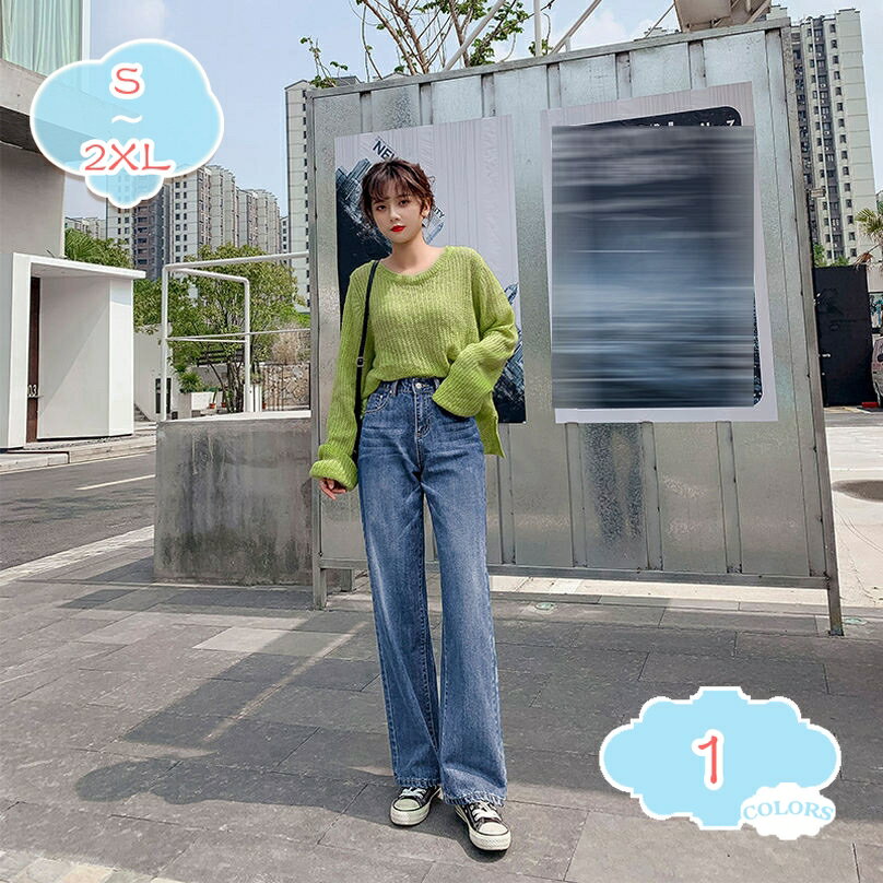 デニムパンツ レディース ワイドパンツ デニム ゆったり ロングパンツ 体型カバー ジーンズ ストレート ジーパン 大きいサイズ カジュアルパンツ ポケット コーデ 着回し 普段着 お洒落 脚長 オールシーズン shopcp