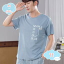 パジャマ メンズ 父の日 柔らかい 2点セット 半袖 柔らかく軽い薄手の快適Tシャツ ゆったり 無地 ルームワンピース オールシーズン 薄手スウェット 快適な眠...