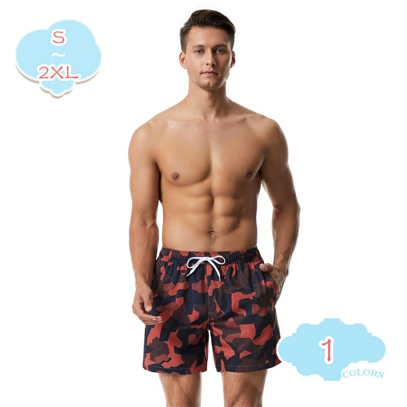 1650円OFFクーポン 水着 メンズ サーフパンツおしゃれ 水陸両用 ボードショーツ 海パン トランクス 夏 薄手 膝上丈 ポケット ウエストゴム ひも付き プール 海水浴 旅行 フィットネス スポーツ マリン サーフィン アウトドア shopcp