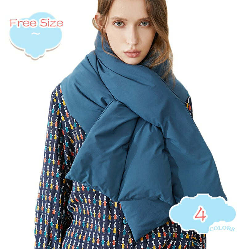 2000円OFFクーポン ネックウォーマー ダウン風 マフラー 秋 冬 冷え対策 かわいい ユニセックス 軽い ..