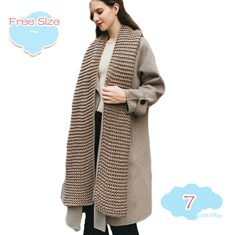 表地：ニットメイン素材：ニット●◆→1←◇□：【サイズ】：全長約180cm、幅約30cm。ニットと秋冬は定番です。ストールで首元にボリュームを出して、高い位置にポイントを。シンプルな無地のデザインで、スタイルによらず合わせやすい。この汎用マ...