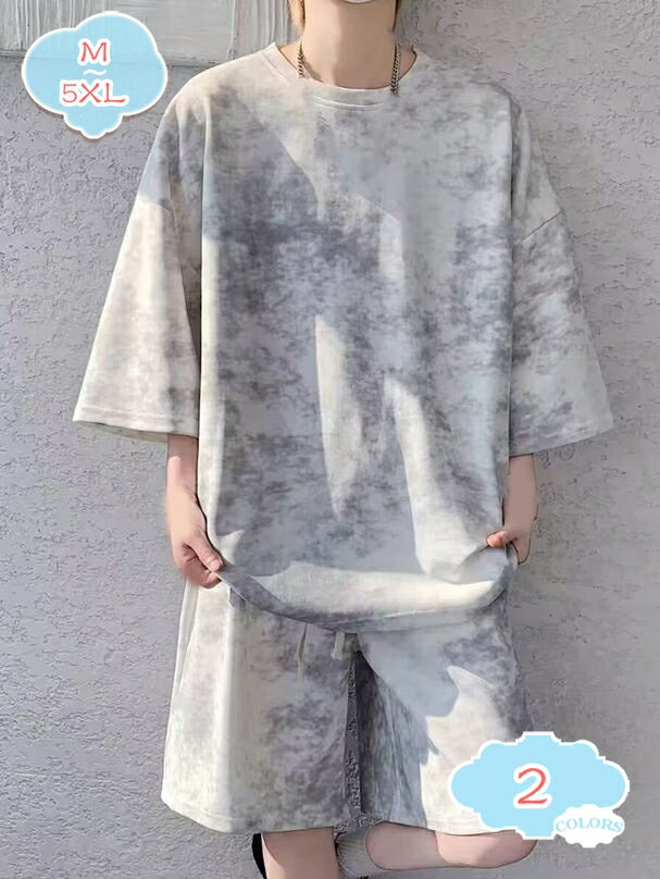 500円OFFクーポン セットアップ メンズ 半袖 夏服 大きいサイズ 2点セット 上下セ...
