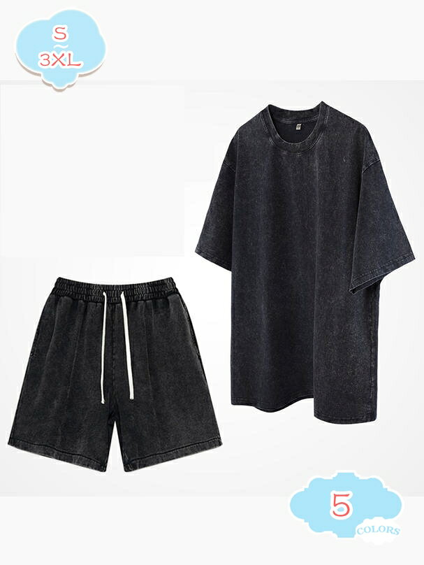 500円OFFクーポン tシャツ メンズ 半袖 大きいサイズ 夏服 ゆったり ジャージ 2点セット ハーフパンツ セットアップ 無地 スウェット 半ズボン 上下セット 通気性 快適 カジュアル スポーツウェア ルームウェア おしゃれ 春夏 秋 部屋着 shopcp