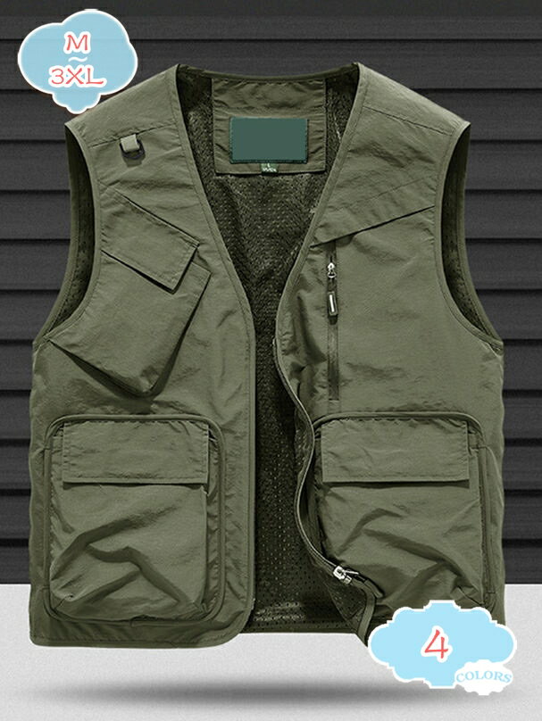 作業服 ベスト メンズ 多機能 撥水 アウトドア キャンプ 釣り 登山 マルチポケット ワークベスト おしゃれ 撮影用 カジュアル shopcp