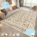 1000円OFFクーポン ラグ カーペット ラグマット 長方形マット 洗える 北欧 カーペット じゅうたん ベージュ リビング ベッドルーム お洒落 ins風 約1畳 2畳 軽量 掃除易い オールシーズン用 柔らか 防音 滑り止め 矩形ラグ 一人暮らし 新生活祝い タイルラグ shopcp