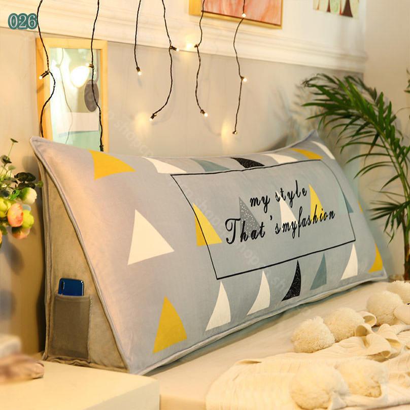 1000円OFFクーポン 単色 ウェッジ枕 三角ヘッドボードクッション シートクッション サイドポケット付き 背もたれ位置サポートベッド読書枕カバー パッド 座椅子 背もたれクッション 洗える 取り外し可能 腰まくら shopcp [2]