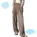 ワイドパンツ パンツ 春夏 イージーワイドパンツ レディース ボトムス 低身長 高身長 ハイウエスト レディース パンツ ズボン リラックス ワイドパンツ レデ...