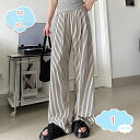 500円OFFクーポン ストライプ柄 ワイドパンツ レディース ボトムス 夏 涼しい 涼感 速乾 薄手 楽ちん ゆったり イージーパンツ ウエストゴム 低身長 高身長 スリム ガウチョパンツ 綿麻 散歩 和風 ストレートパンツ ハイウエスト 体型カバー shopcp