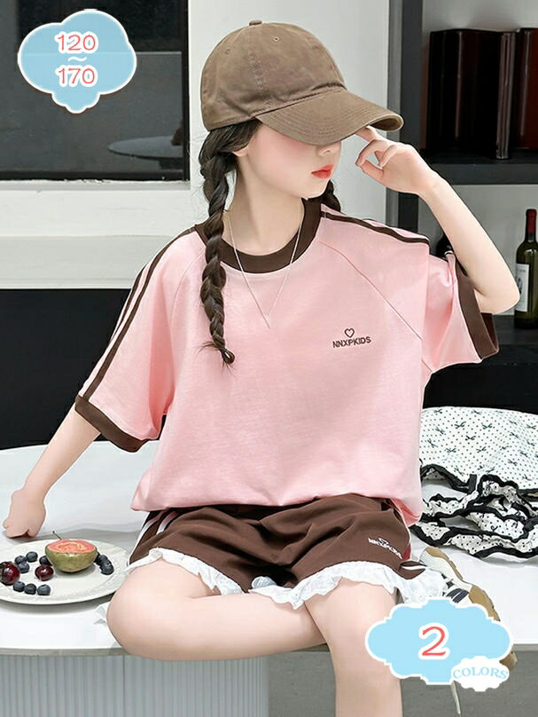 500円OFFクーポン スポーツウェア キッズ 吸汗速乾 子供服 セットアップ 夏 スカートセット 女の子 おしゃれ ガールズ 半袖tシャツ スカート 2点セット ジュニア カジュアル 韓国 可愛い 通園 通学 体操服 運動着 テニス 卓球 散歩 shopcp