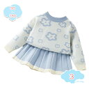 子供服 ベビー服 女の子 上下セット セーター+スカート 膝上丈 ニットスーツ 秋冬 長袖 トップス プルオーバー ニットセーター プリーツスカート 柔らかい ...
