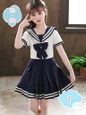777円OFFクーポン 子供服 女の子 セットアップ セーラー服 2点セット 半袖Tシャツ プリーツスカート 上下セット ウエストゴム フォーマル 無地 中学生 JK制服 学院風 制服 入学式 卒業式 発表会 洋服 ガールズ カジュアル shopcp