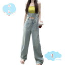 1650円OFFクーポン サロペット ショルダー ダメージ レディース デニム ジーンズ ハイウエスト ワイドパンツ ボトムス 大人 オールインワン ロングパンツ デニムパンツ かわいい おしゃれ オールインワン 美脚 着痩せ shopcp