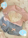 800円OFFクーポン 子供服 女の子 夏服 セットアップ ズボン 半ズボン 半袖 子ども服 おしゃれ デニムパンツ ショート丈 キッズ tシャツ ワンポイント...