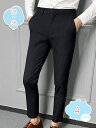 1000円OFFクーポン ビジネススラックス メンズ スリム 黒 光沢 美脚 通勤 ノータック 仕事着 スラックス ビジネス 自宅で洗える ストレッチ オールシ...